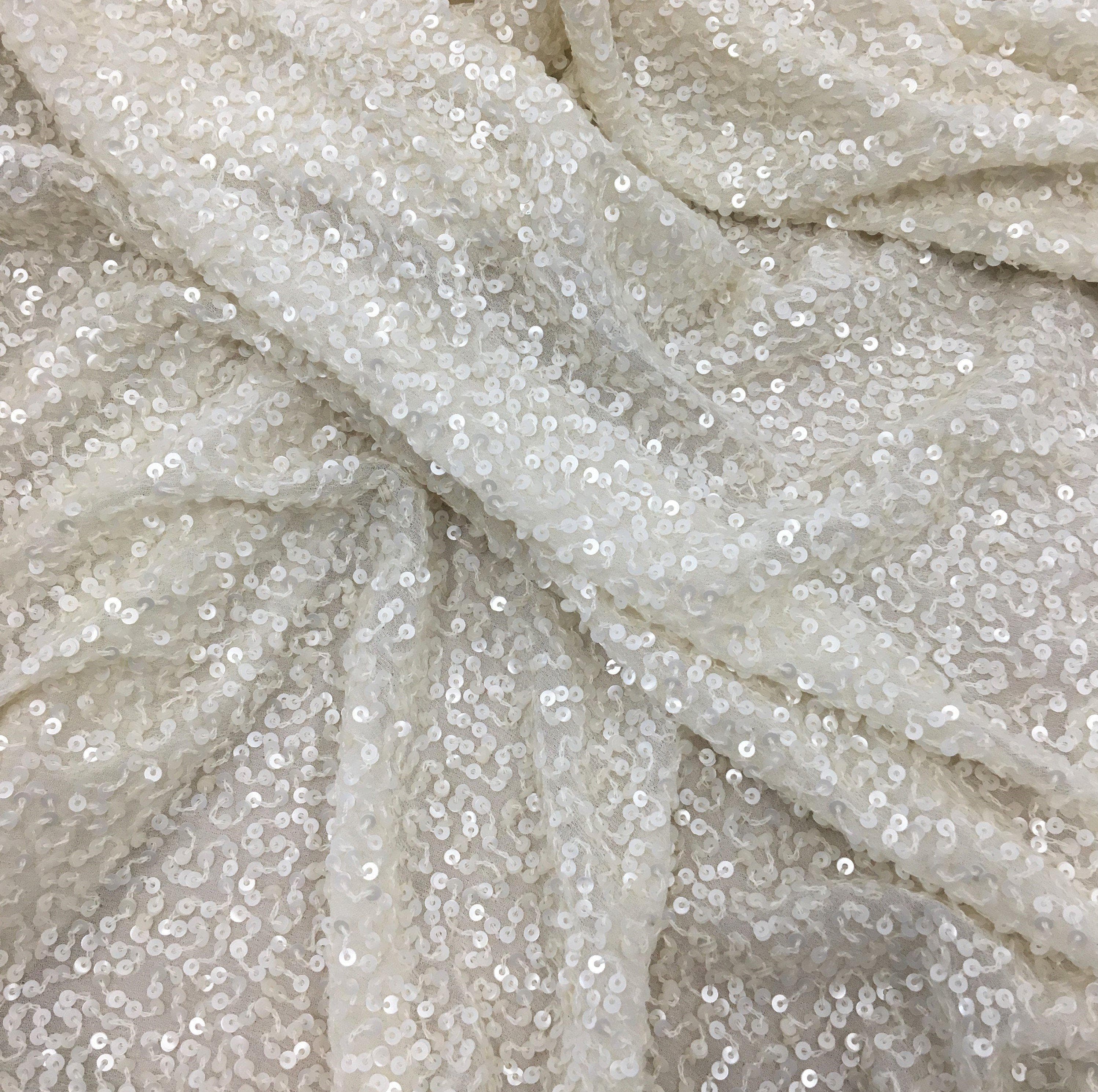 Sequin Georgette (K20209) Ivory