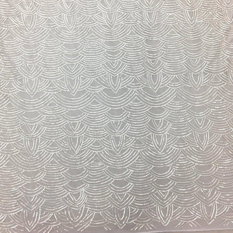 Scallop Sequin Tulle (K22374) Ivory