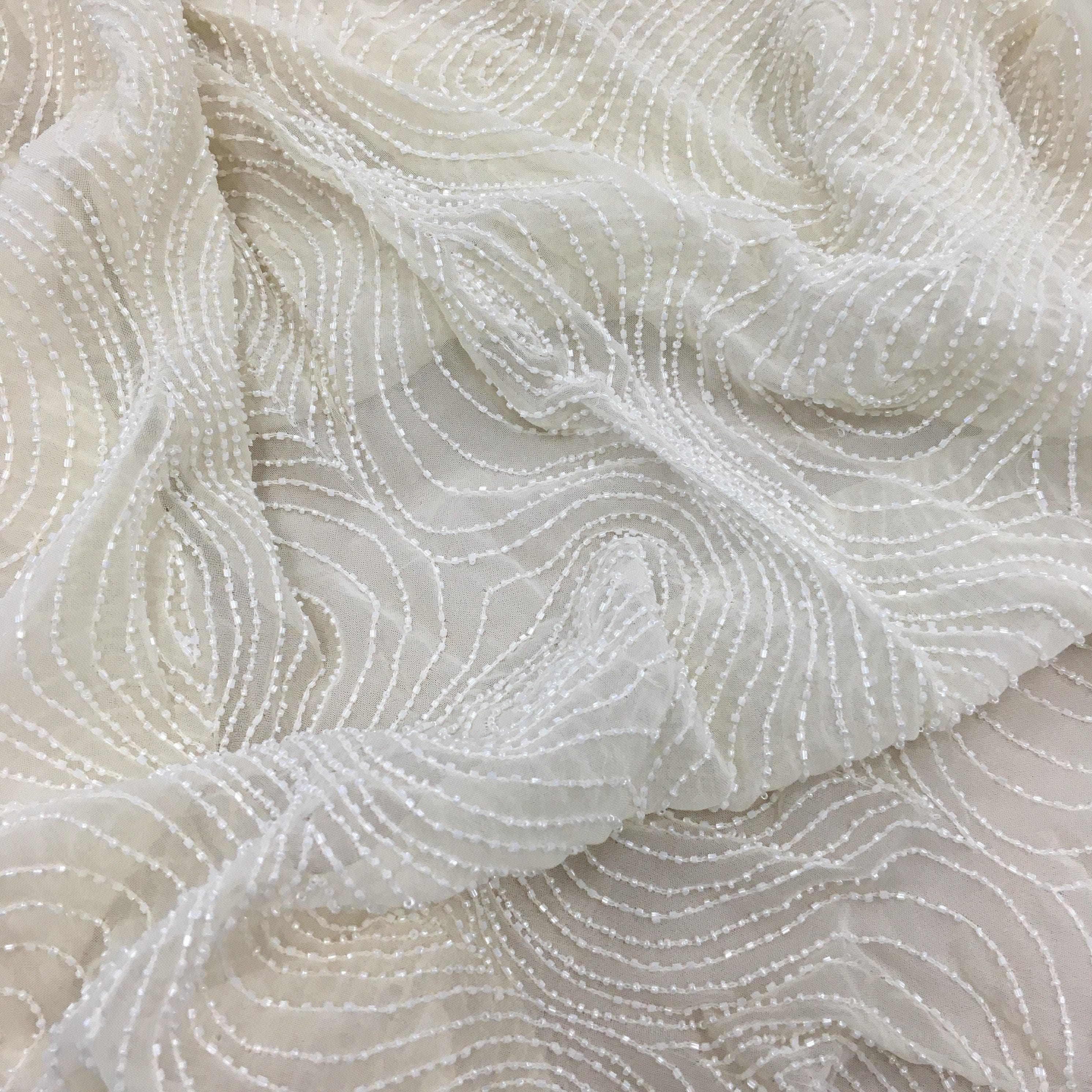 Beaded (K23474 1/Ivory) Bridal Fabric Silk World