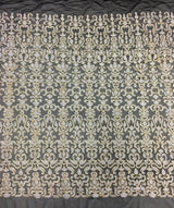 Beige Embroidered Tulle — featuring sequins, 100% nylon, 105cm wide