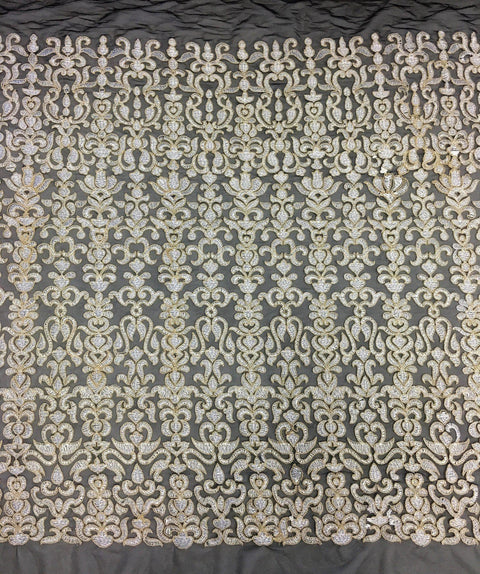 Embroidered Tulle (K23711) Beige