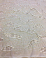 Ivory Hand Beaded Tulle — featuring a corded texture and hand-beading, 100% nylon, 110cm wide