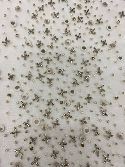 Beaded Tulle (K24216/1) Ivory