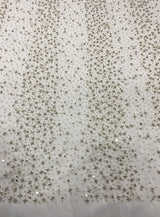 Ivory Beaded Tulle — featuring hand-beading and sequins, 100% nylon, 140cm wide