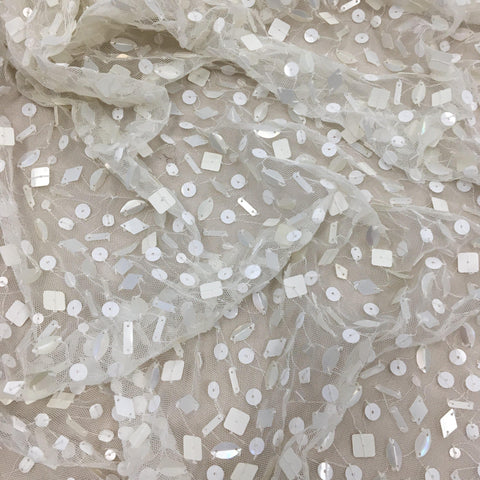Remnant Sequin Tulle (K24645) Ivory