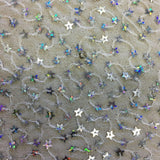 Star Sequin Georgette Ivory