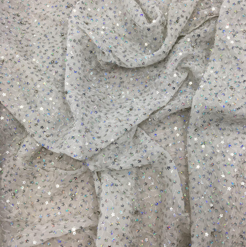 Star Sequin Georgette (K24957) Ivory