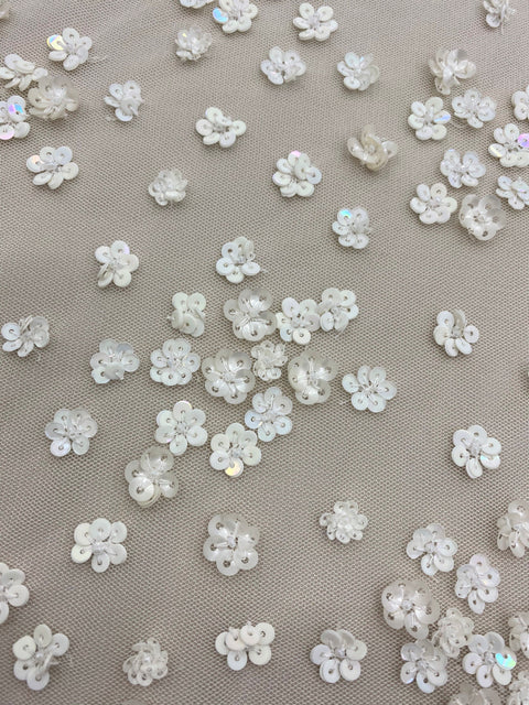 Floral Beaded Tulle (K25124) Ivory