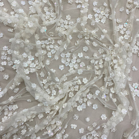 Floral Beaded Tulle (K25124) Ivory