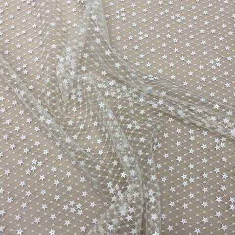 Sequin Star Tulle (K25307) Ivory