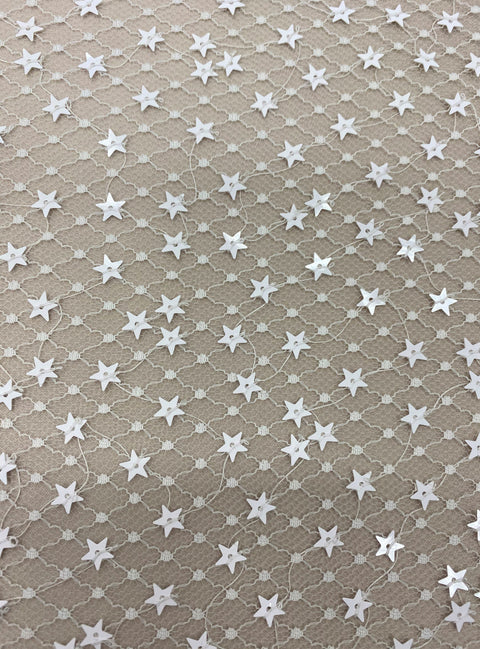 Sequin Star Tulle (K25307) Ivory