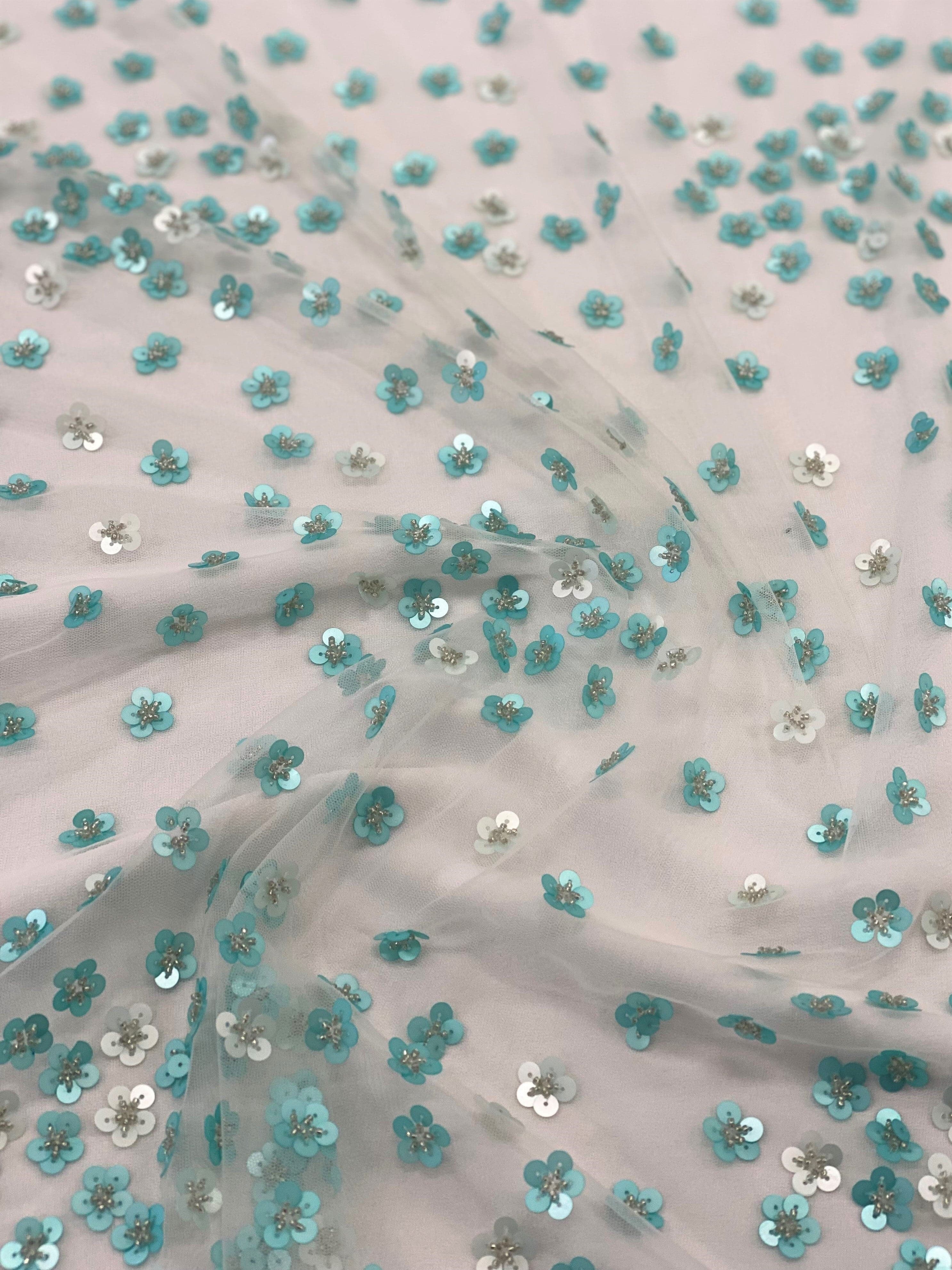 Floral Sequin Tulle Wholesale Fabric Australia Silk World