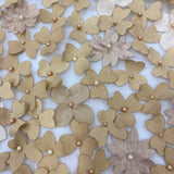 Sand Floral Embellished Tulle — featuring floral motifs, a 3D floral design and hand-beading, 100% polyamide, 110cm wide