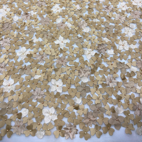 Floral Embellished Tulle (K25736) Sand