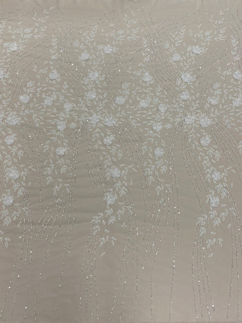 Embellished Tulle (K25757) Ivory