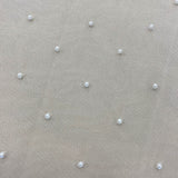 Ivory Scattered Pearl Tulle — featuring hand-beading, 100% polyamide, 140cm wide