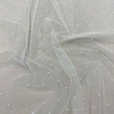 Ivory Scattered Pearl Tulle — featuring hand-beading, 100% polyamide, 140cm wide