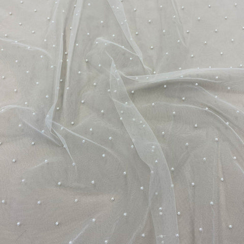 Scattered Pearl Tulle (K25810) Ivory
