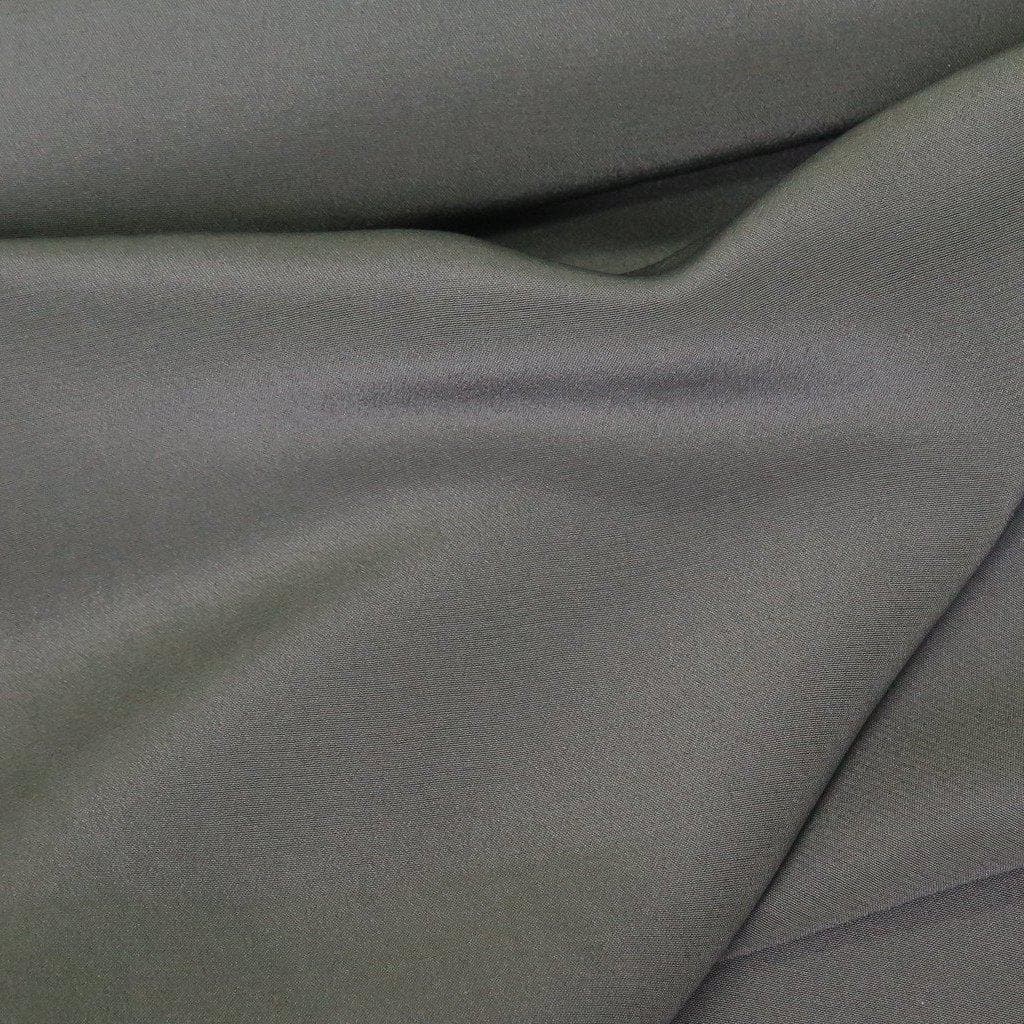 Khaki Crepe De Chine — lightweight with a low-sheen matte finish and a soft, fluid drape, 100% mulberry silk, 137cm wide