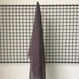 Licorice Satin Chiffon — lightweight and sheer with a fluid, airy drape and a smooth satin luster finish, 100% mulberry silk, 140cm wide