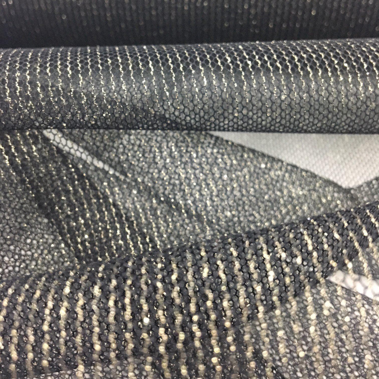 Black Gold Lurex Tulle, 90% polyester 10% lurex, 150cm wide