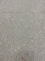 Ivory Sequined Tulle — featuring sequins, 60% rayon 40% nylon, 130cm wide