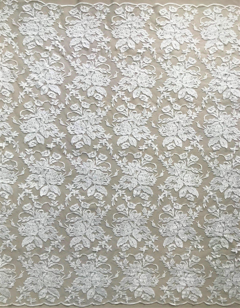 Floral Embroidered Tulle Lv11499 Ivory