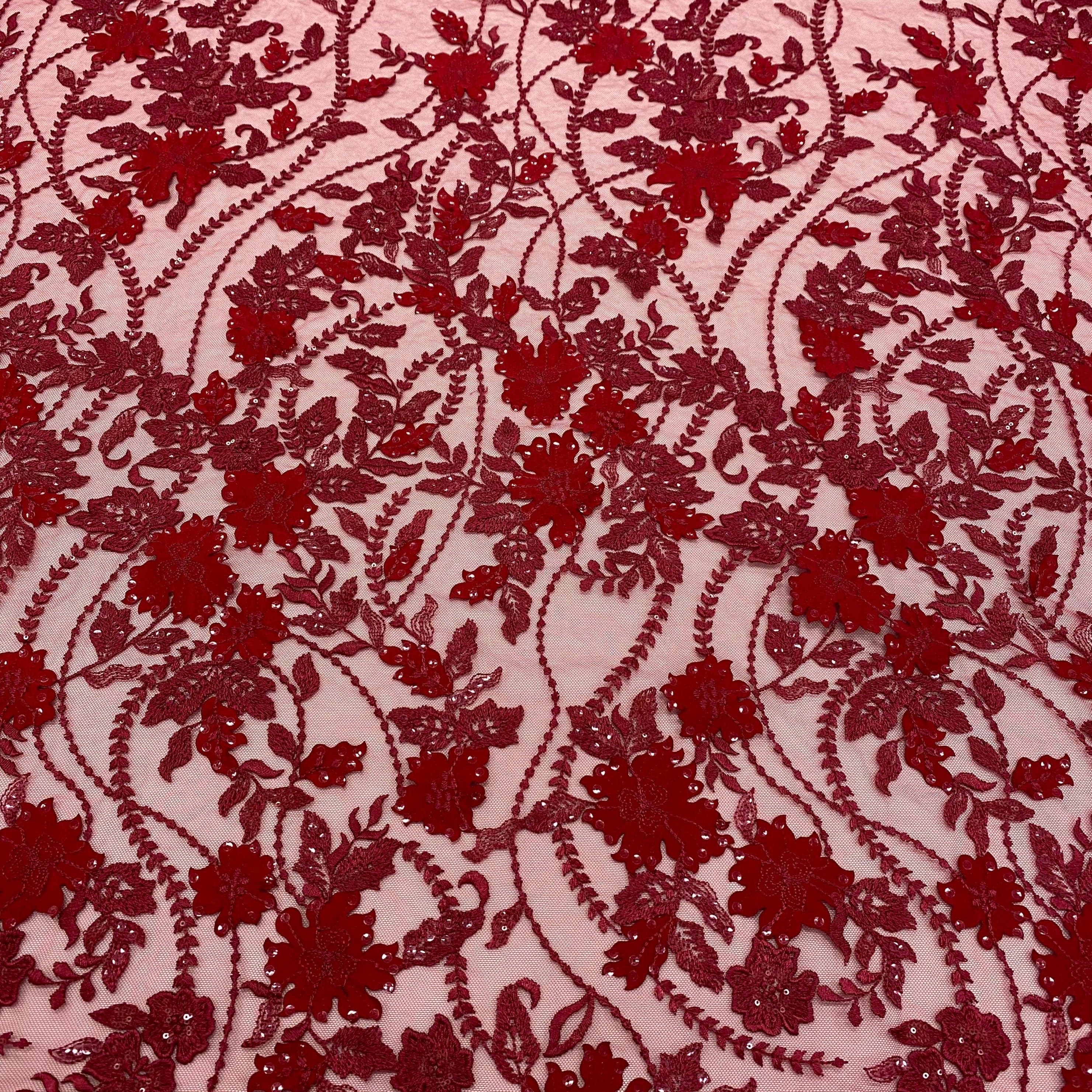 Embellished 3-D Floral Design (LV12378) Rust