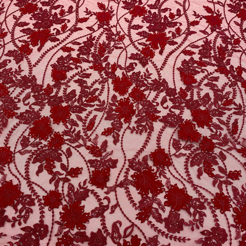 Embellished 3-D Floral Design (LV12378) Rust