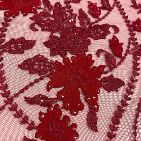 Embellished 3-D Floral Design (LV12378) Rust