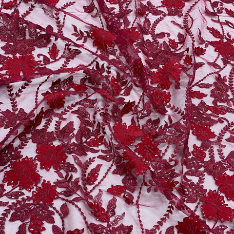 Embellished 3-D Floral Design (LV12378) Rust