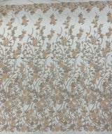 Sand Embellished 3-D Floral Tulle — featuring laser-cut 3-D floral appliqués on a fine tulle