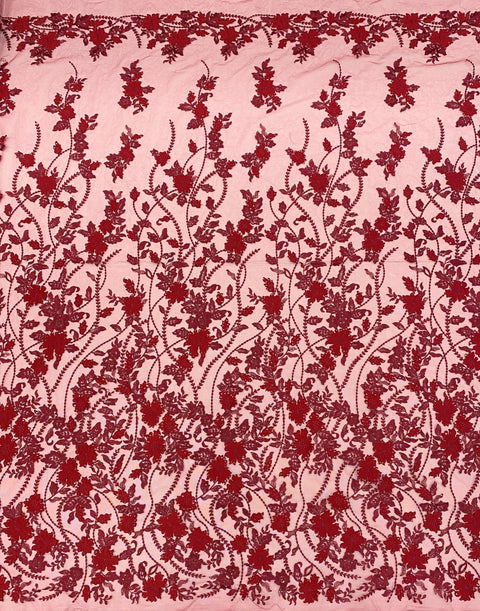 Embellished 3-D Floral Design (LV12378) Rust