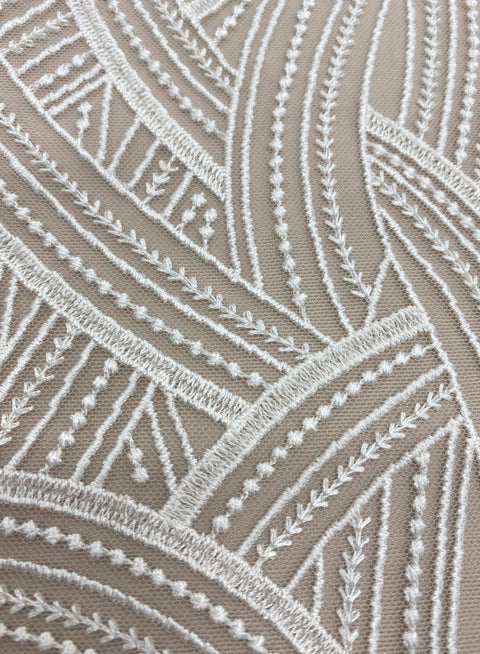 Embroidered Tulle (LV952) Ivory