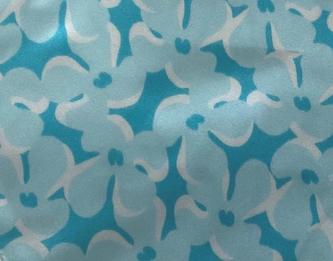 Silk Face Covering Floral Blue