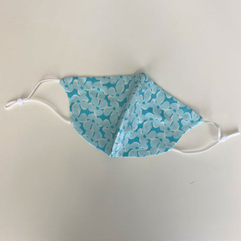 Silk Face Covering Floral Blue