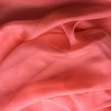 Melon Satin Chiffon — lightweight and sheer with a fluid, airy drape and a smooth satin luster finish, 100% mulberry silk, 140cm wide