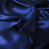 Midnight Sandwash Satin — lightweight and soft with a smooth luster satin finish, 100% mulberry silk, 140cm wide