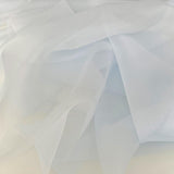 Pale Blue Silk Organza — lightweight, sheer and smooth with a low-sheen finish, 100% silk, 137cm wide