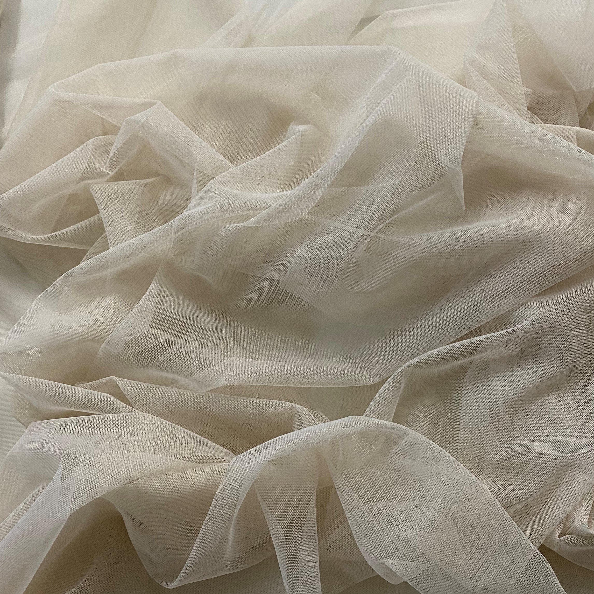 Milk Polyester Tulle — lightweight and soft, 100% polyester, 150cm wide