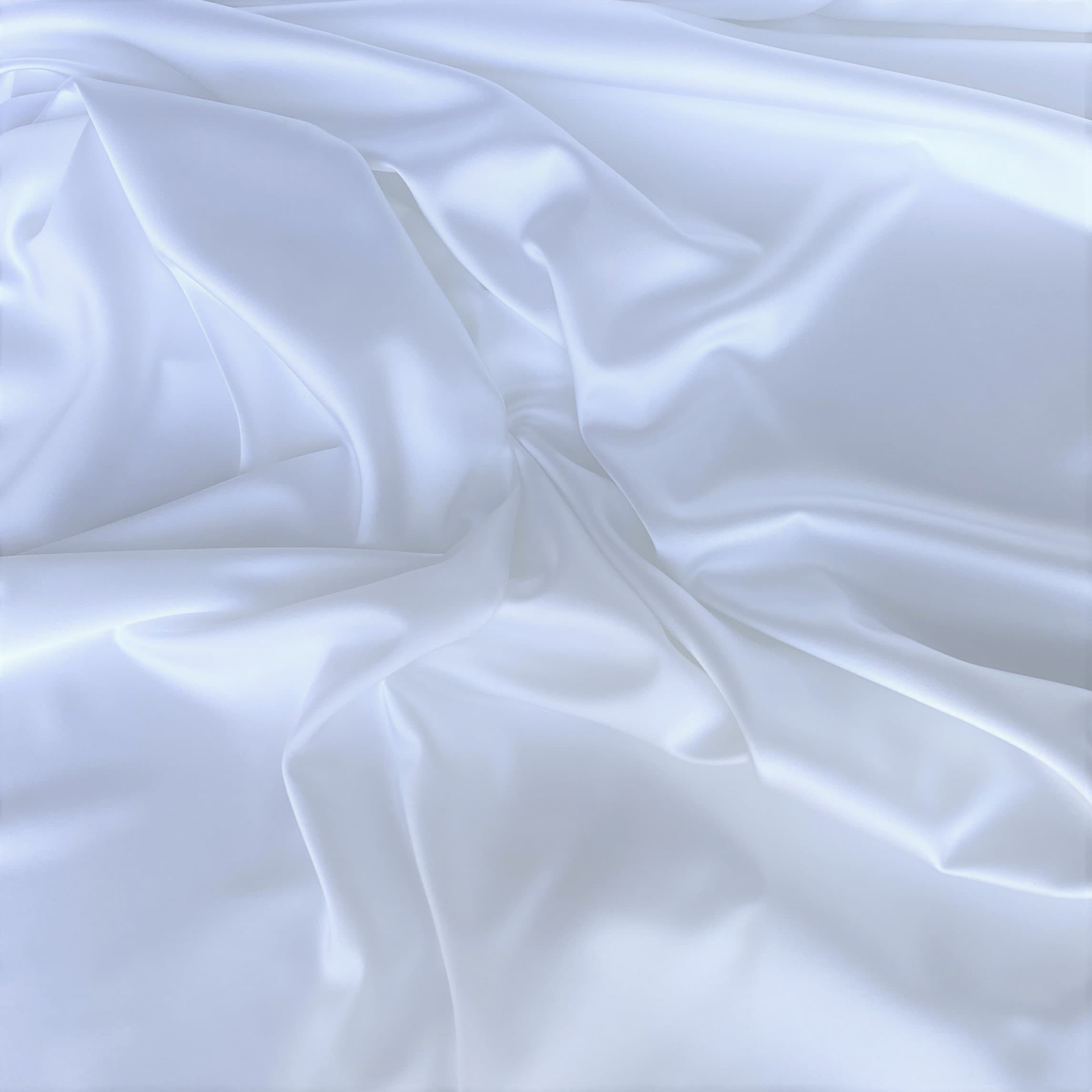 Stretch Polyester Satin White