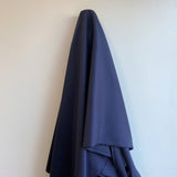 Navy Recycled Polyester Poplin — lightweight and smooth with a soft handle, in recycled polyester