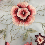Embroidered Organza — featuring floral motifs, 100% silk, 137cm wide