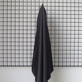 Black Sandwash Satin — lightweight and soft with a smooth luster satin finish, 100% mulberry silk, 140cm wide