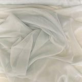 Pale Blue Satin Chiffon — lightweight and sheer with a fluid, airy drape and a smooth satin luster finish, 100% mulberry silk, 140cm wide