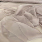 Pearl Satin Chiffon — lightweight and sheer with a fluid, airy drape and a smooth satin luster finish, 100% mulberry silk, 140cm wide