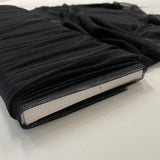 Black Silk Mesh — lightweight and soft with a hexagon weave and natural give, in silk, 120cm wide