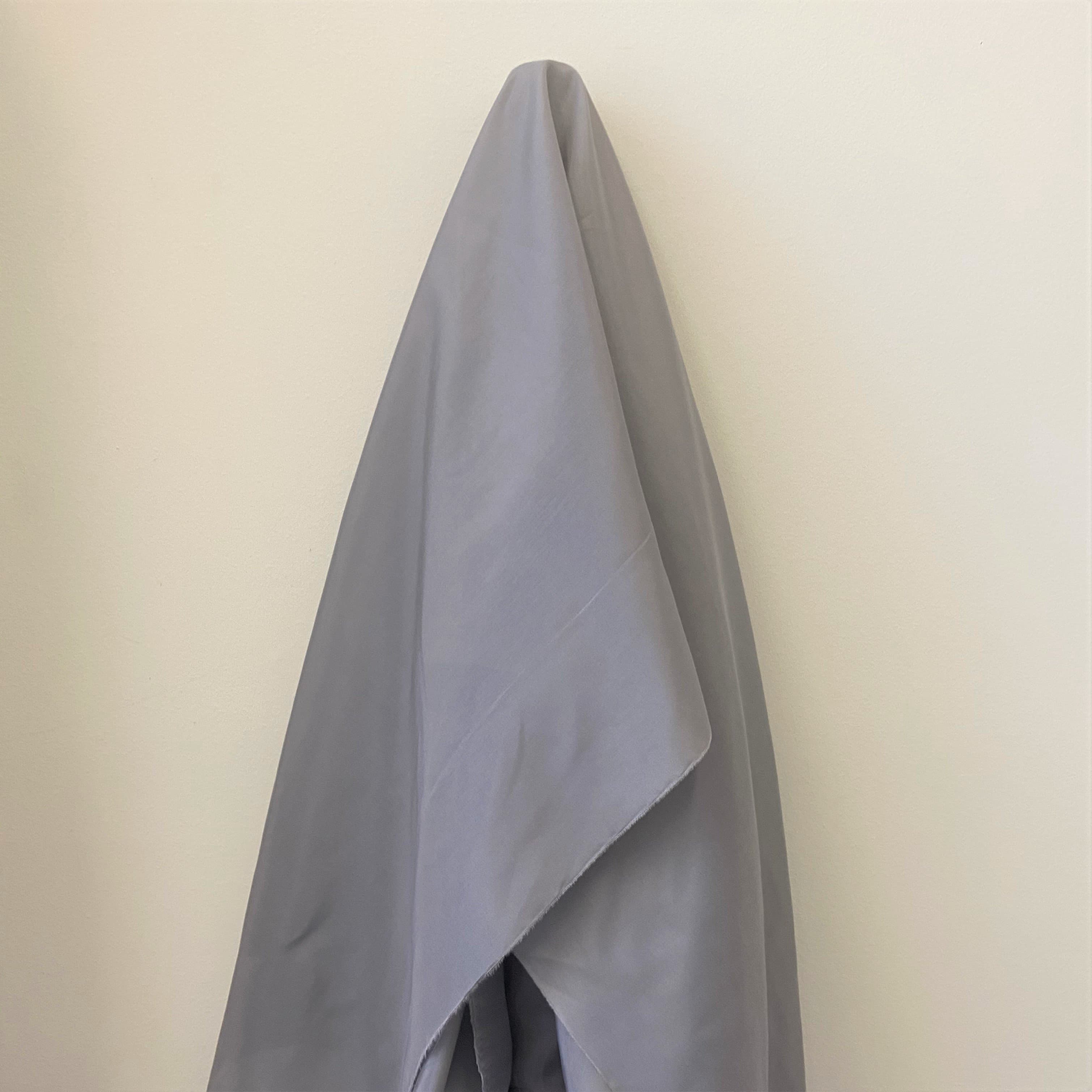 Gunmetal Silk Cotton Voile — lightweight with a soft drape, a subtle texture and a low-sheen luster finish, 30% mulberry silk, 70% cotton, 137cm wide