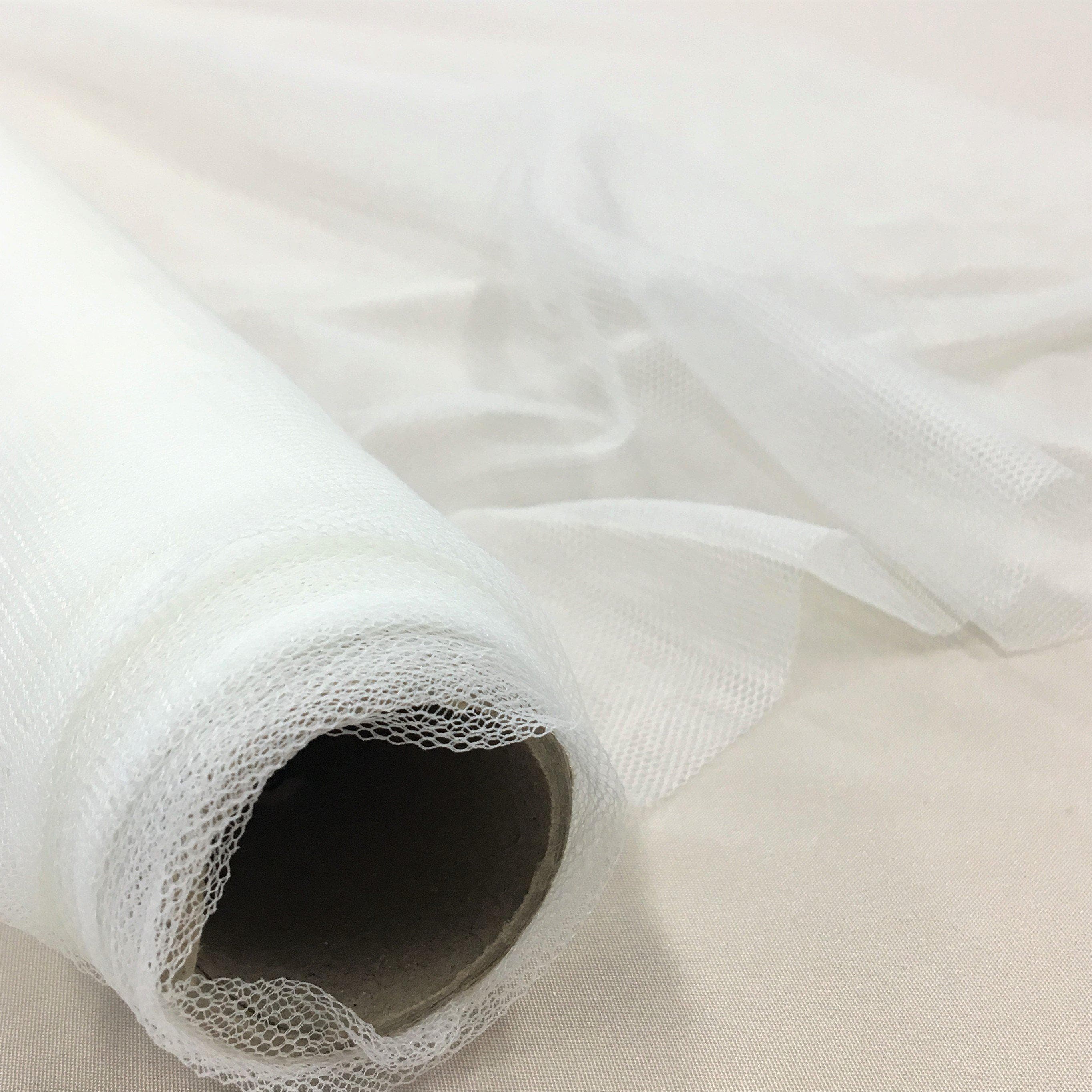 Ivory Soft Tulle — lightweight and soft, 100% polyester, 300cm wide