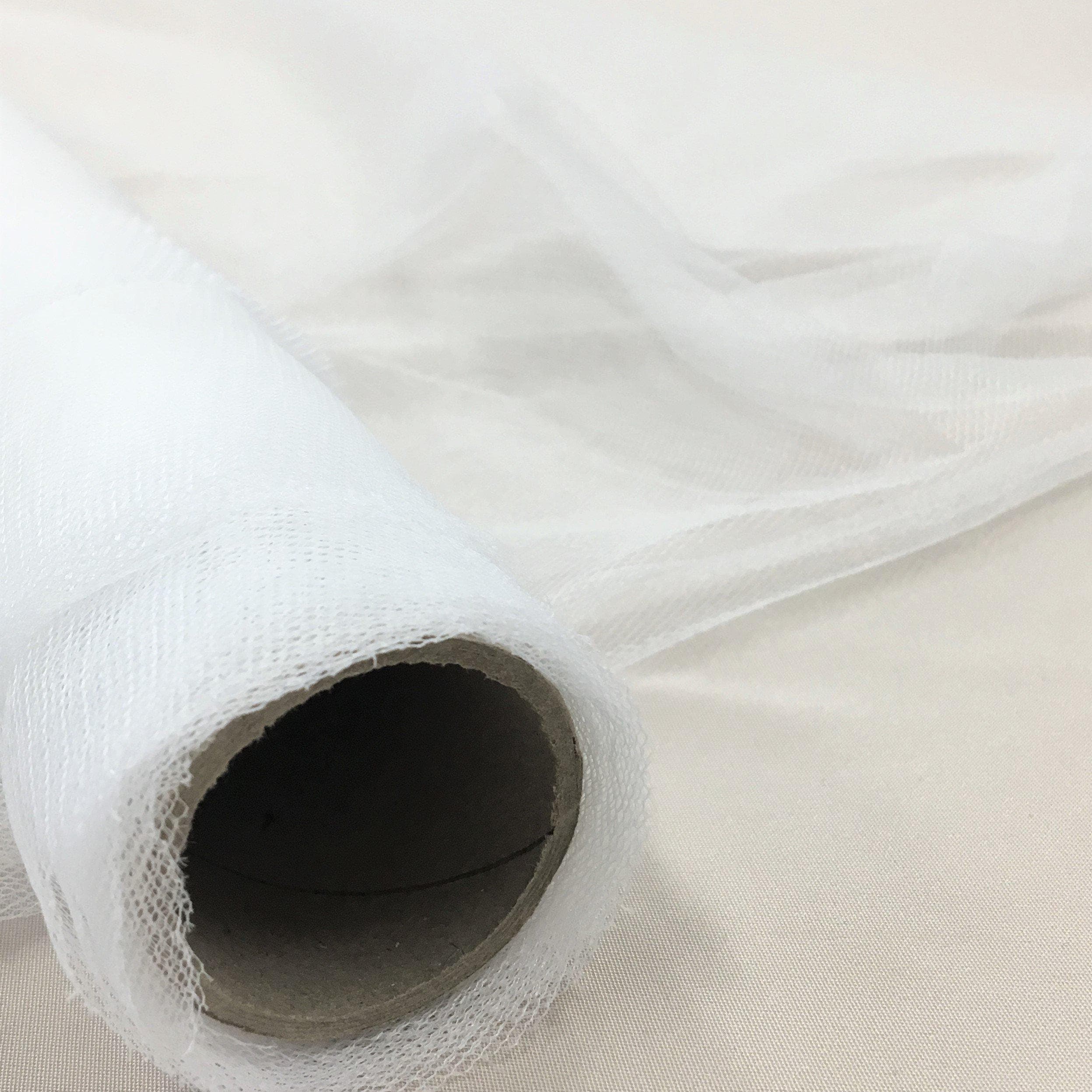 Silk White Soft Tulle — lightweight and soft, 100% polyester, 300cm wide